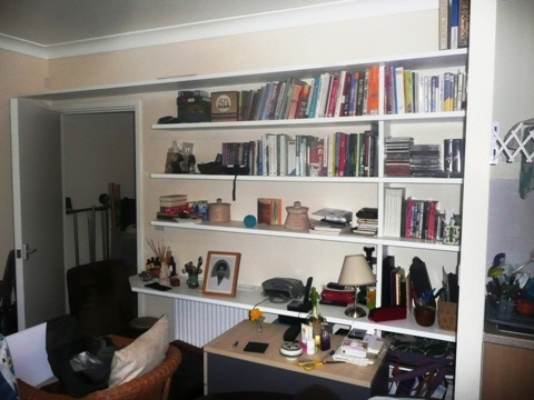office desk and storage